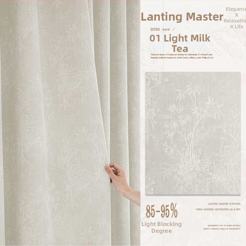 Zavjese Chenille Jacquard, moderno minimalistički stil, blackout za spavaću sobu, dizajn Lanting Master