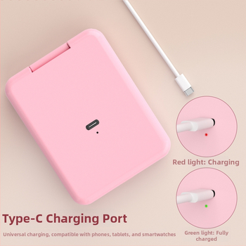 Sklopné prenosné LED zrkadlo na líčenie s 2x zväčšením a trojfarebným osvetlením