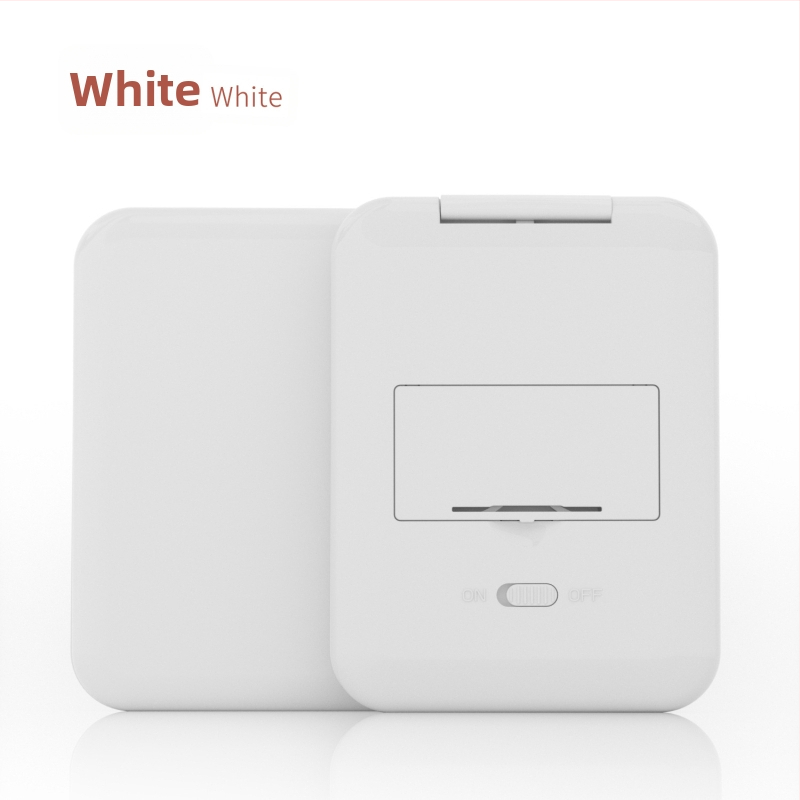 Sklopné prenosné LED zrkadlo na líčenie s 2x zväčšením a trojfarebným osvetlením