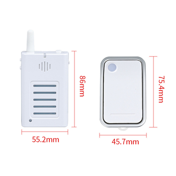 Bezdrôtový zvonček RG200 – prijímač s Type-C napájaním; vysielač 12V23A; dosah až 250 m (cez stenu 100 m); napájanie prijímača: 3x AA batérie alebo priame pripojenie; prevádzková teplota -20°C až 45°C