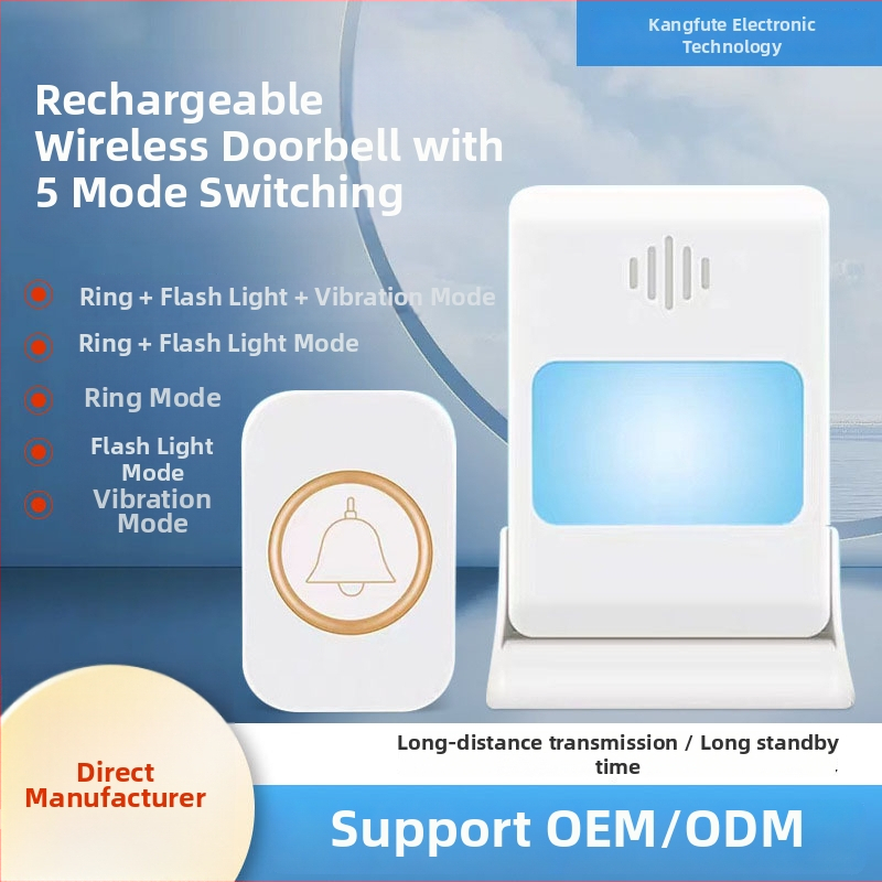 Sonerie wireless cu vibrații și lumini colorate, pager pentru persoane în vârstă și surde, cu baterie litiu și lumină de noapte