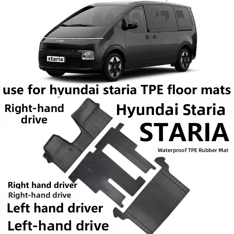 Hyundai Staria Gumová rohož do auta – nepremokavá, univerzálne použitie, LHD/RHD, tlač loga k dispozícii, prispôsobiteľné