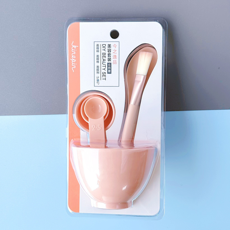 DIY arcpakolás eszközei 6 darabos készlet: műanyag tálak, maszk spatulák, nejlon ecset, mérőkanál