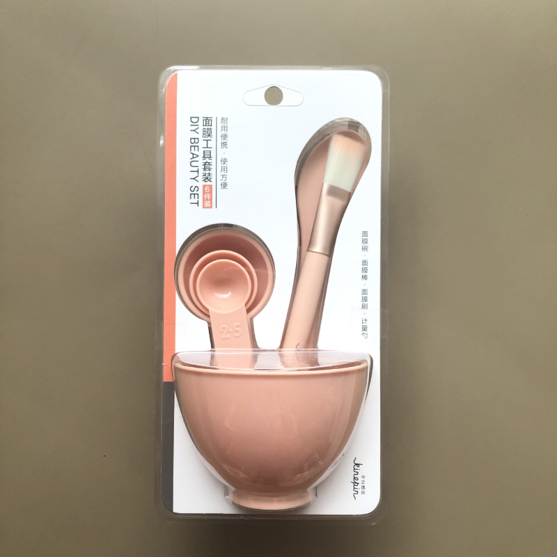 DIY arcpakolás eszközei 6 darabos készlet: műanyag tálak, maszk spatulák, nejlon ecset, mérőkanál