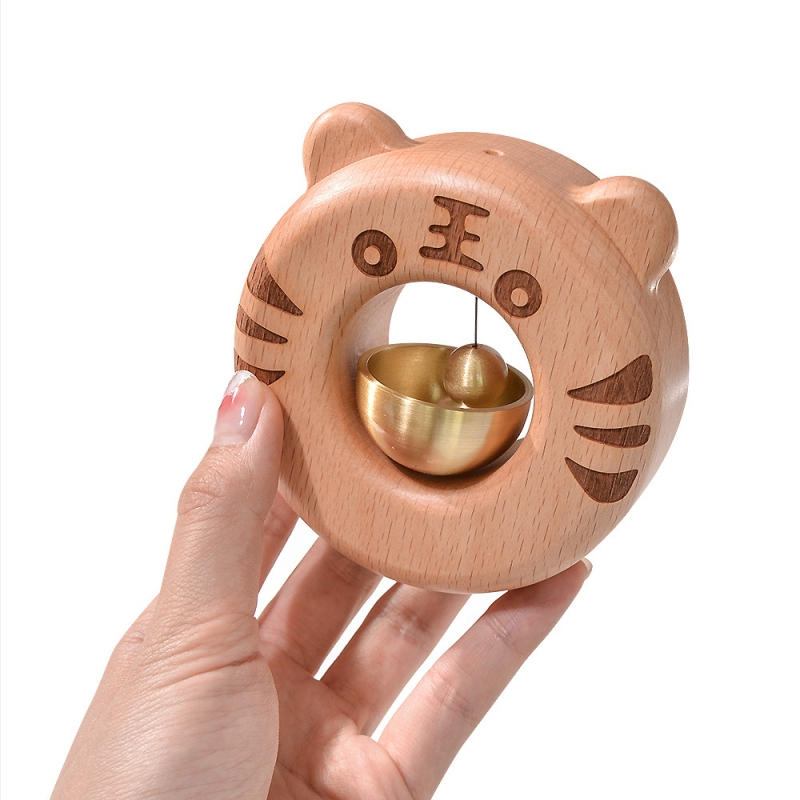 Звънец за врата от черешово дърво, класически стил, магнитен месингов механизъм