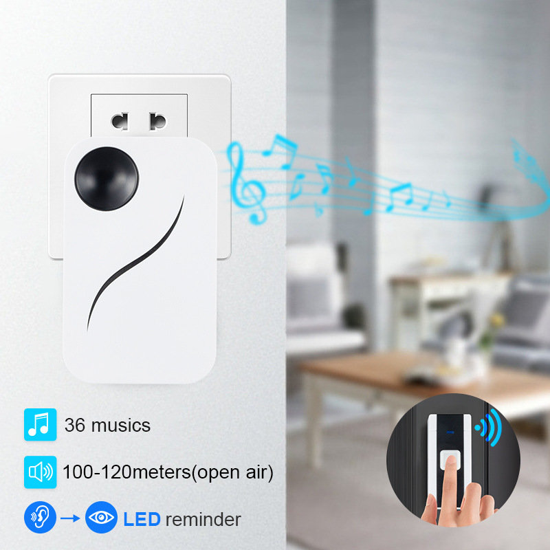 Bezdrôtový zvonček do dverí Xinhui AG-9643K, DC napájanie, napätie 3, 36 tónov, spotreba 2