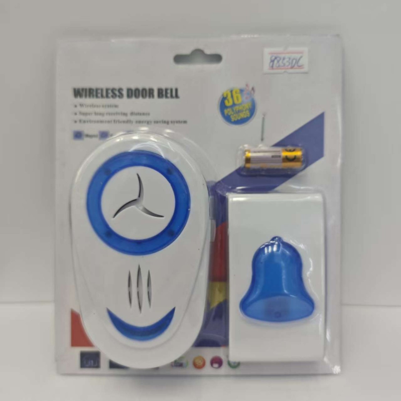 Hongling 8308DC Bezdrôtový zvonček do domácnosti, DC 12V, 18 melódií, 2W spotreba, diaľkové ovládanie