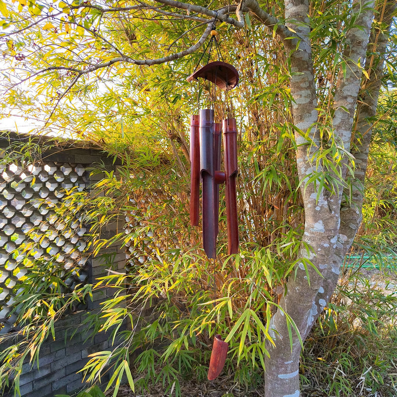 Clopot din bambus – pandantiv, lucrat manual, stil chinezesc, decor pentru casă și grădină