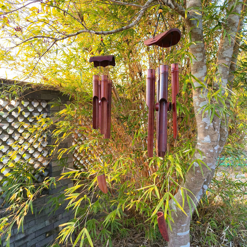 Clopot din bambus – pandantiv, lucrat manual, stil chinezesc, decor pentru casă și grădină