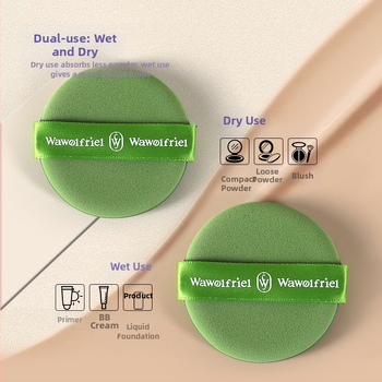 Dvojstranná púderová hubka, extrémne mäkká, tvar kvapky vody, suché aj mokré použitie, kozmetický nástroj, značka Wawolfriel/Wufu