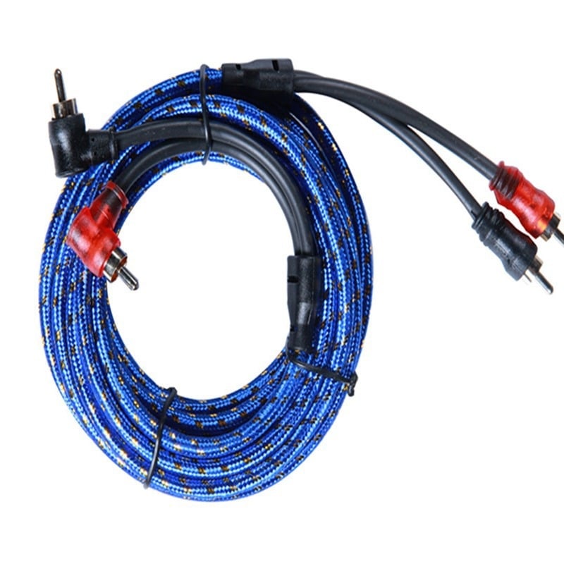 5 m kabel od čistog bakra, dvostruko oklopljen audio kabel za automobil, RCA na RCA