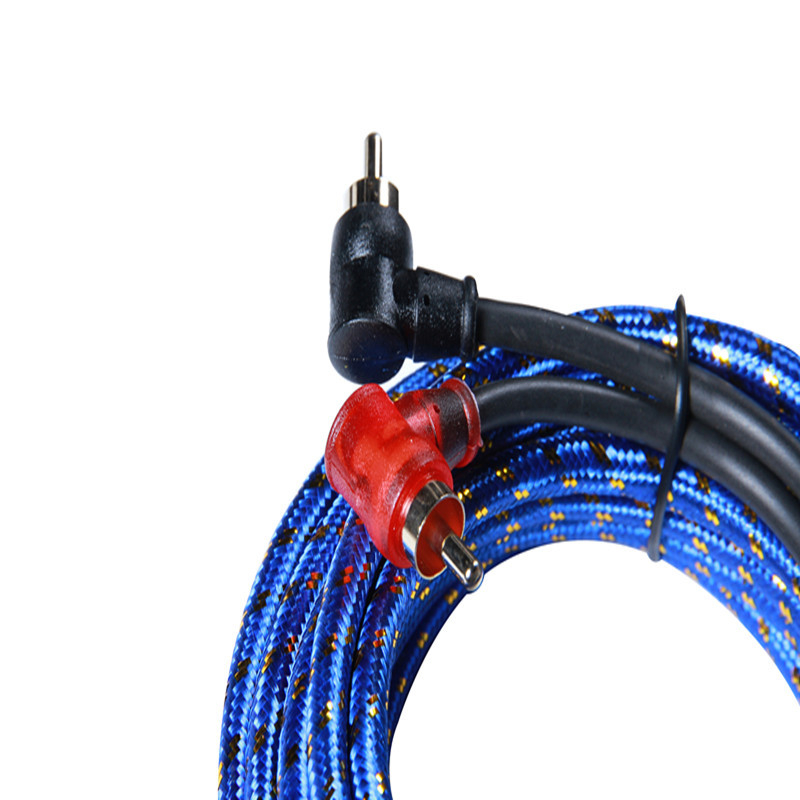 5 m kabel od čistog bakra, dvostruko oklopljen audio kabel za automobil, RCA na RCA