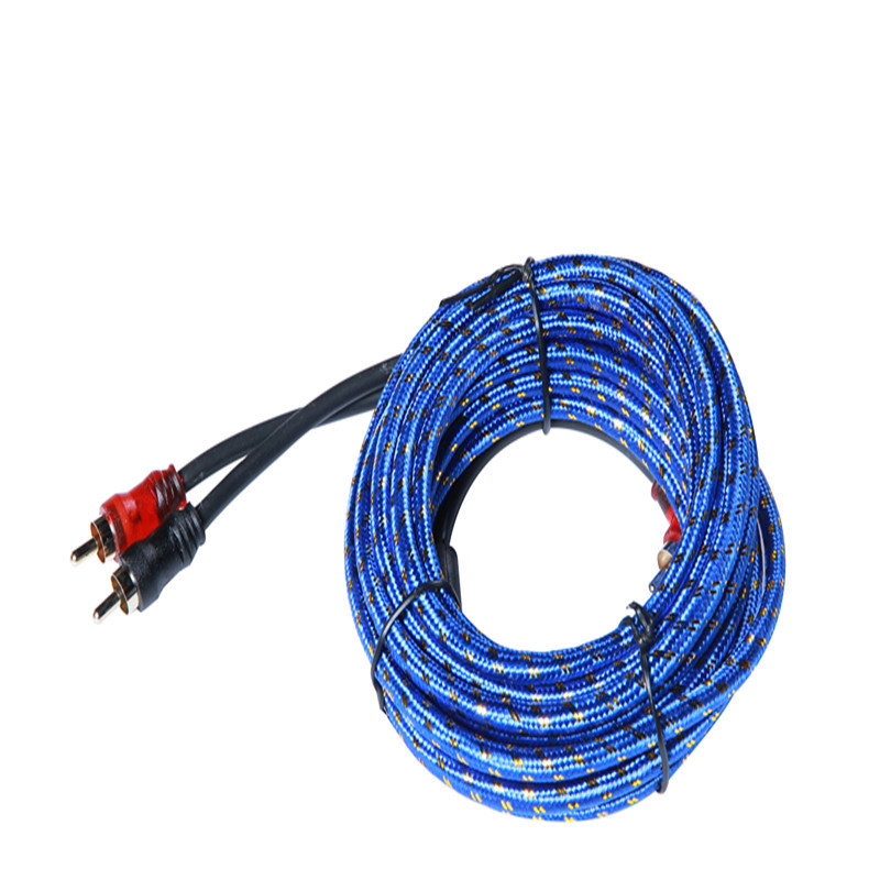 5 m kabel od čistog bakra, dvostruko oklopljen audio kabel za automobil, RCA na RCA