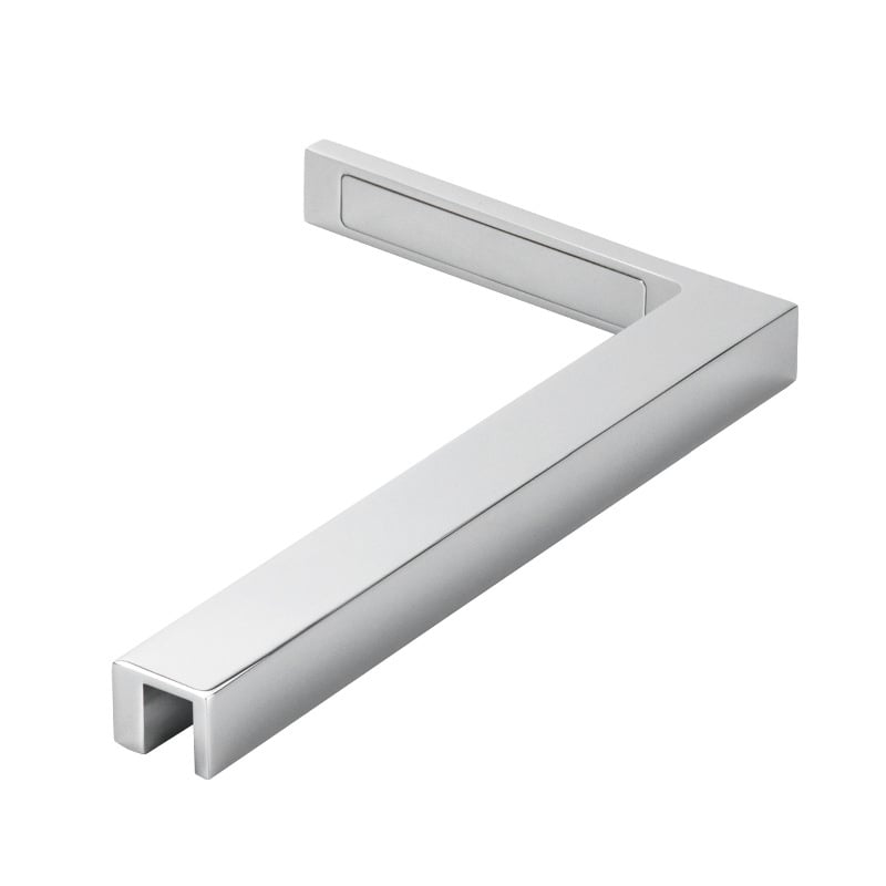 Uhlový spojovací diel pre sklenené dvere do kúpeľne z nehrdzavejúcej ocele 304, bez rámu, montáž na stenu pod 90°, vhodné pre 8–10 mm tvrdené sklo, model FC500R