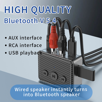 Bluetooth 5.4 audio receiver για αυτοκίνητο – Μοντέλο R21, Type-C τροφοδοσία, AUX/RCA έξοδος, αναπαραγωγή μουσικής από USB/U Disk