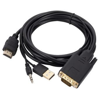 Αντάπτορας VGA σε HDMI με ήχο и τροφοδοσία, 1080P, παγκόσμια συμβατότητα