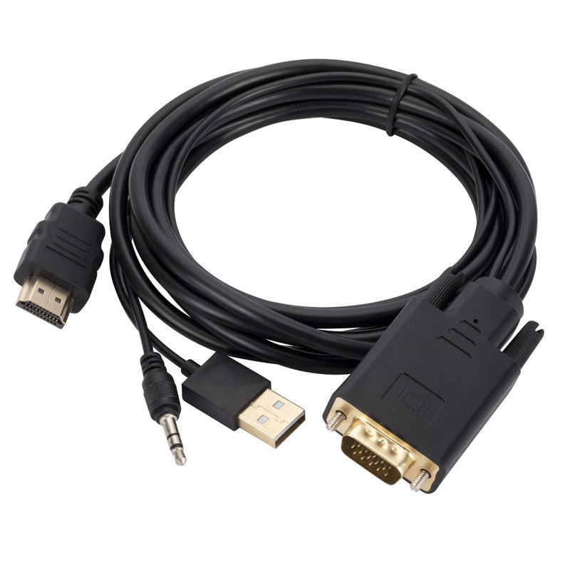 Αντάπτορας VGA σε HDMI με ήχο и τροφοδοσία, 1080P, παγκόσμια συμβατότητα