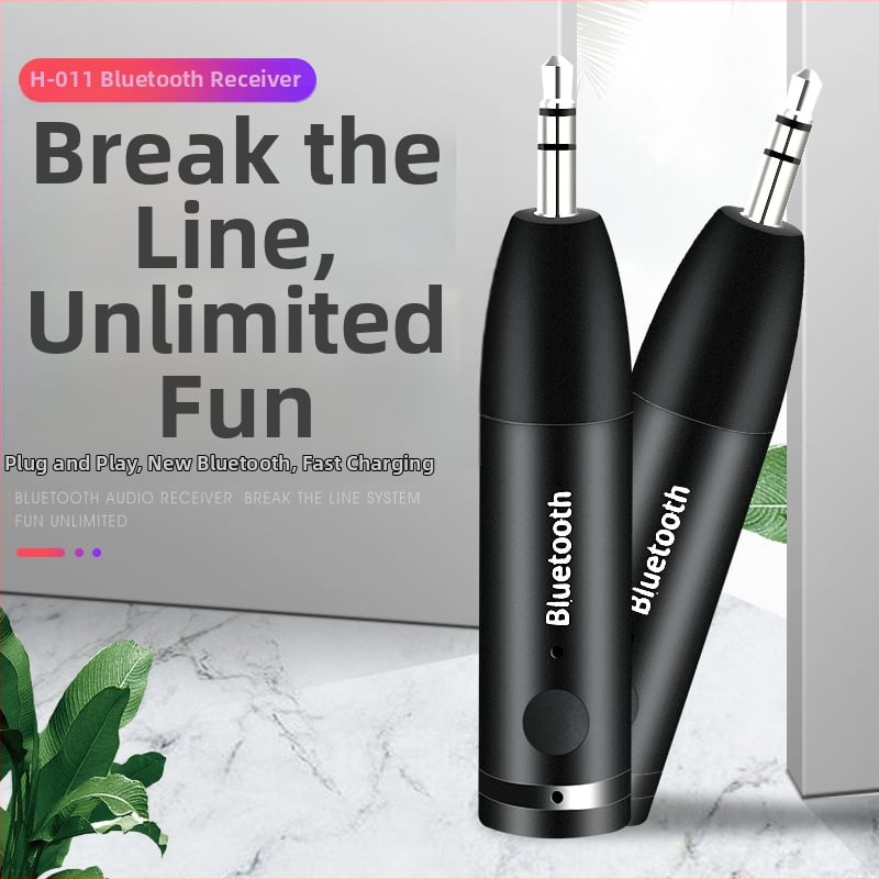 Autóba AUX Bluetooth audio vevő, 3,5 mm-es interfésszel, Bluetooth 5.0, Plug-and-Play, külső tápegellátás nélkül, 10 m hatótávolság