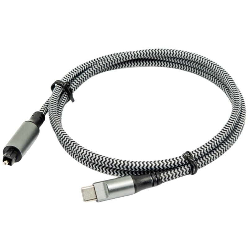 USB-C към TOSLINK оптичен цифров аудио адаптер със SPDIF изход, модел YR-TOD-01, ядро: найлон, кабел: мед