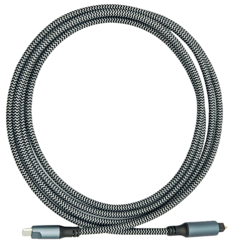 USB-C към TOSLINK оптичен цифров аудио адаптер със SPDIF изход, модел YR-TOD-01, ядро: найлон, кабел: мед