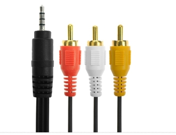 3,5 mm-es audio kábel 3x RCA AV osztóhoz – Modell One and Three Lotus – számítógép perifériákhoz