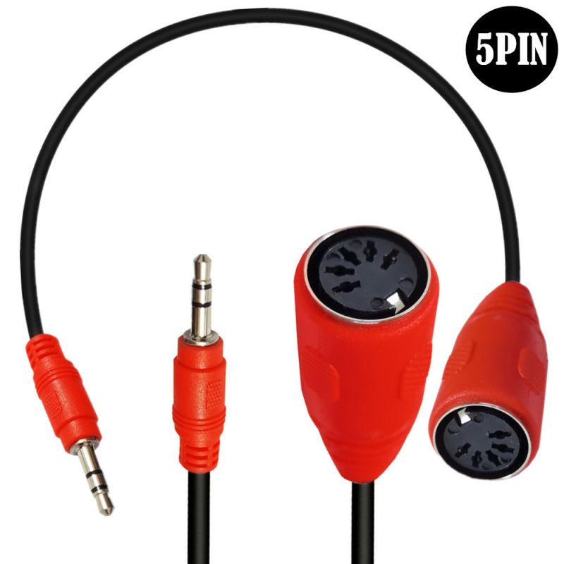 Cablu adaptor audio MIDI către TRS 3,5 mm, masculin către DIN 5-pini femeie, lungime 0.5 m, nucleu de cupru, conductori de cupru