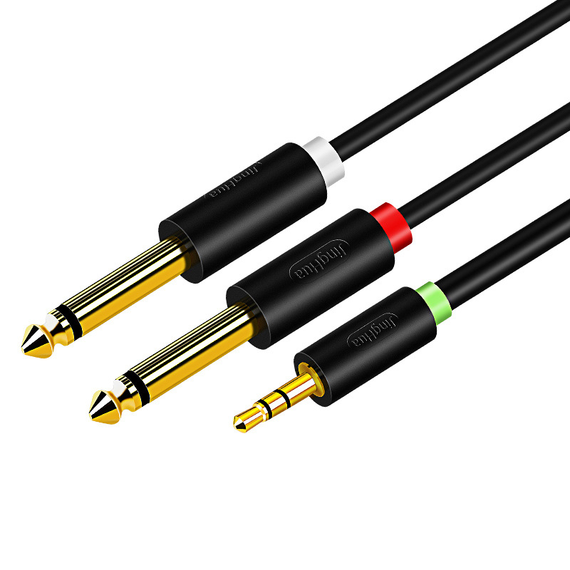 Audio kabel, 3.5 mm na 6.5 mm, jedan na dva, dvokanalni, pozlaćeno bakreno jezgro