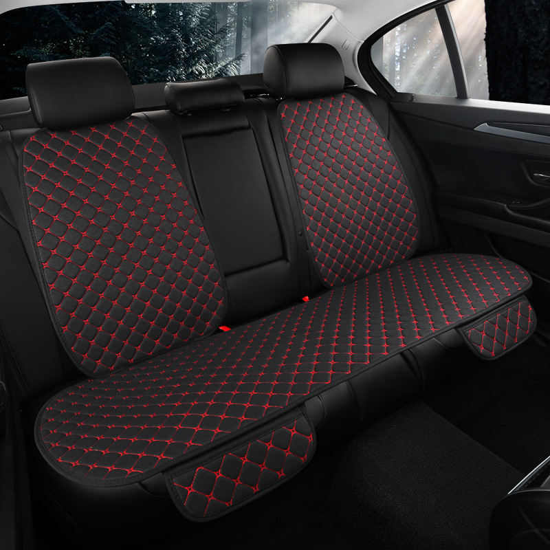 Set de perne pentru scaun auto, pentru suporturi față și spate, universal, pentru toate anotimpurile, respirabil, anti-derapare, țesătură de in cu umplutură din burete.