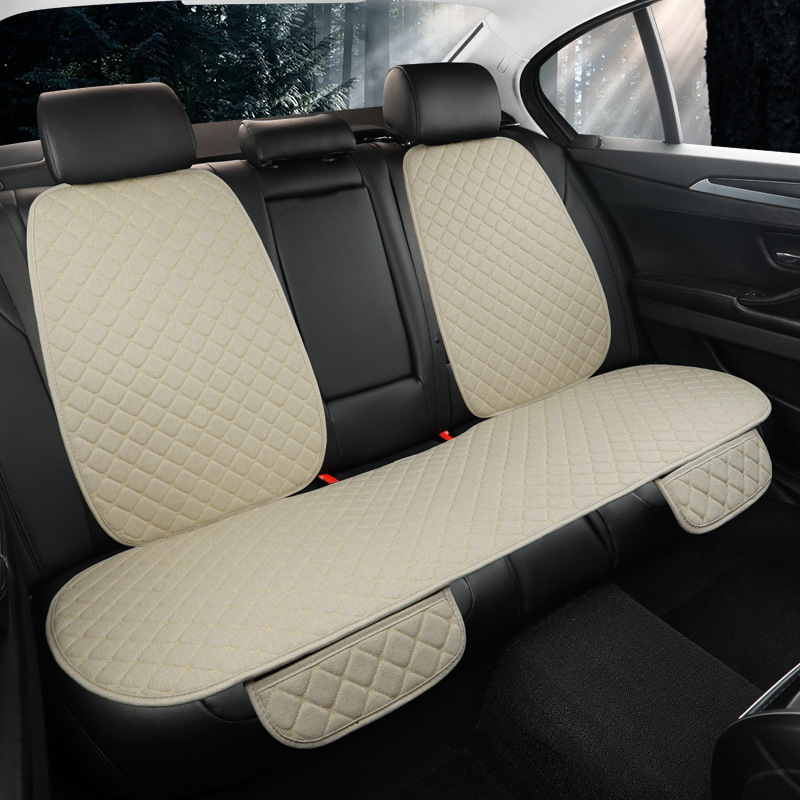 Set de perne pentru scaun auto, pentru suporturi față și spate, universal, pentru toate anotimpurile, respirabil, anti-derapare, țesătură de in cu umplutură din burete.