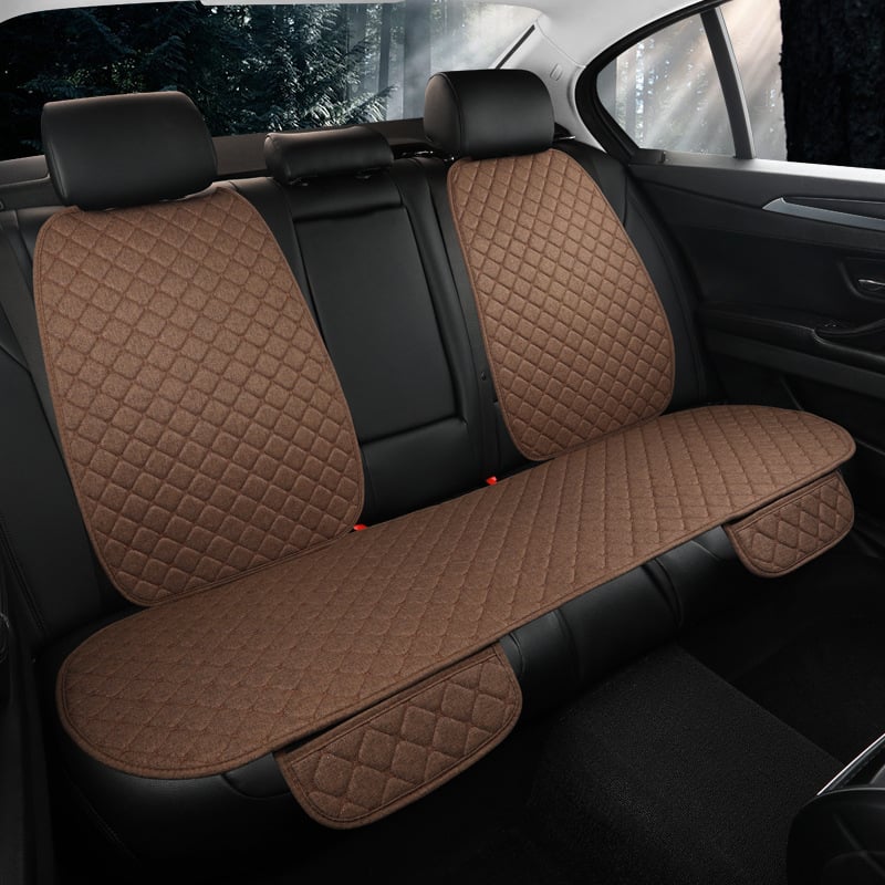 Set de perne pentru scaun auto, pentru suporturi față și spate, universal, pentru toate anotimpurile, respirabil, anti-derapare, țesătură de in cu umplutură din burete.