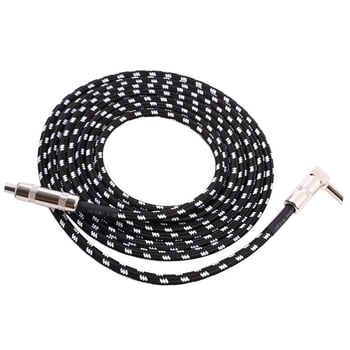 Pleteni gitarni kabel, duljine 3/6/10 m, s redukcijom buke, za električne, akustično-električne gitare i bas.