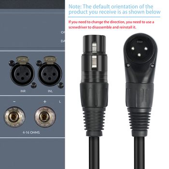 XLR balansirani audio kabel, 24AWG, dvostruka zaštita, niklani konektori, kutni muško–ženski, tri vodiča