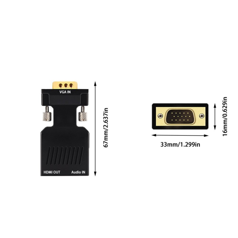 HDMI na VGA adapter s audio napajanjem, 1080p
