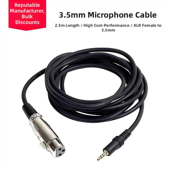 Kabel za kondenzatorni mikrofon, XLR ženski na 3,5 mm priključak, duljina 2,5 m