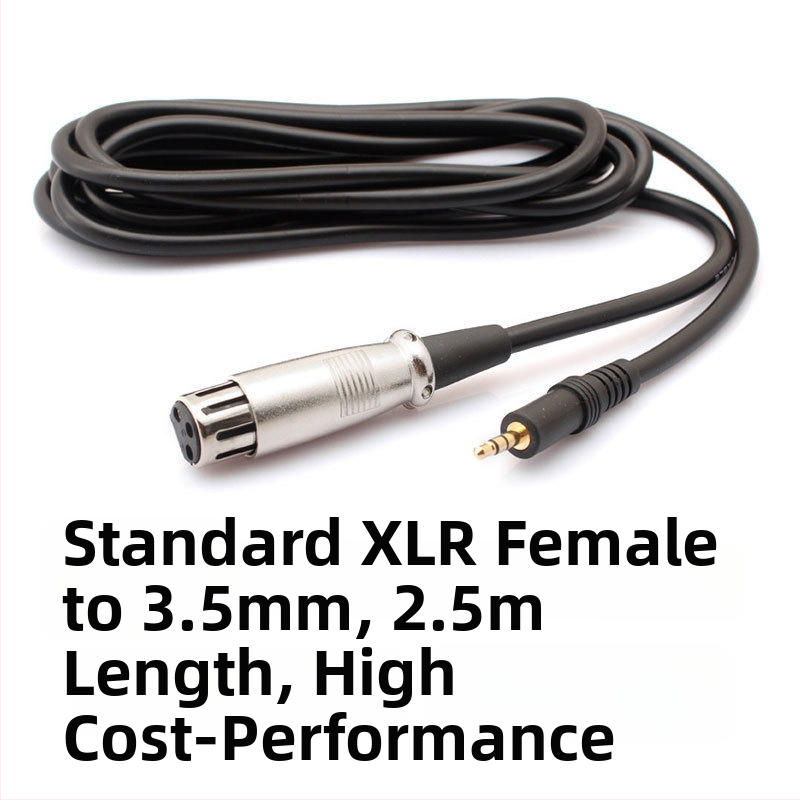 Kabel za kondenzatorni mikrofon, XLR ženski na 3,5 mm priključak, duljina 2,5 m
