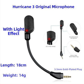 Wes mikrofón pre Kingston HyperX Hurricane 3 slúchadlá — jadro vodiča z meďe, meď bez oxigénu