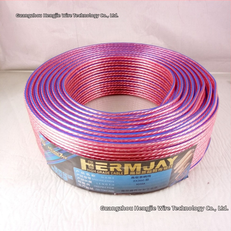 Transparentný 300-jadrový kábel pre reproduktory, pre audio systémy a konferenčné miestnosti, prenáša nízkofrekvenčné a zvukové signály