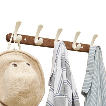 Cuier de perete Row hook pentru haine, din plastic, finisaj anodizat, pentru depozitare, stil modern simplu