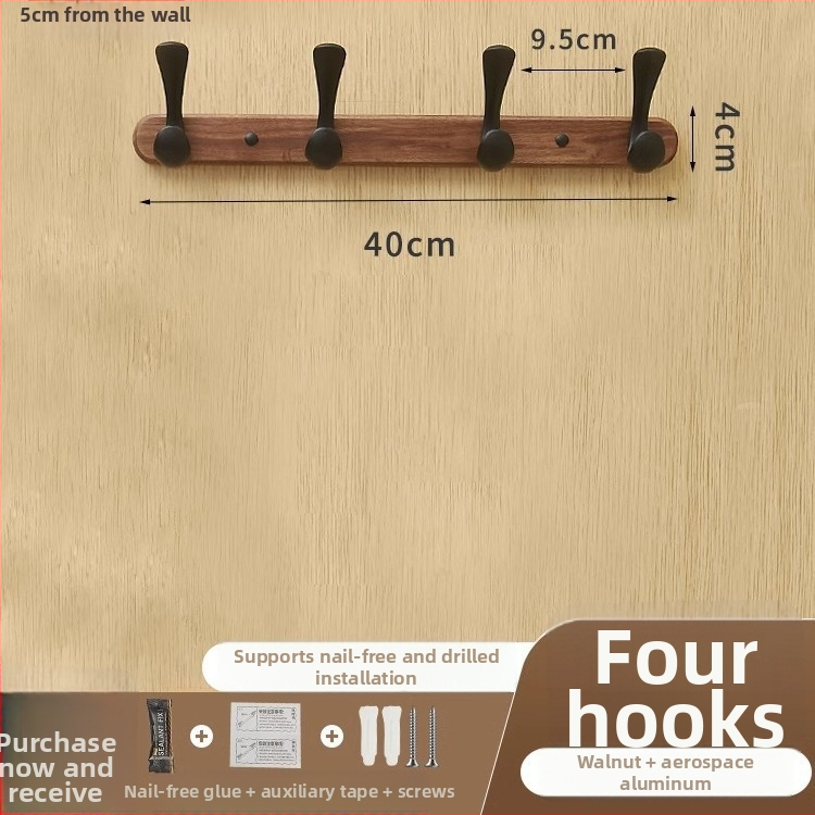 Cuier de perete Row hook pentru haine, din plastic, finisaj anodizat, pentru depozitare, stil modern simplu