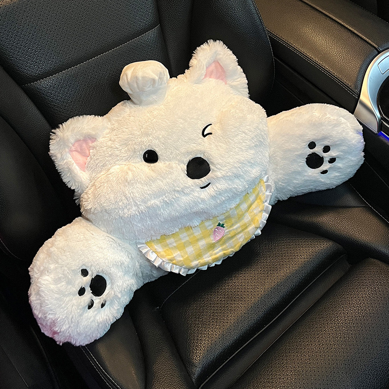 Auto sjedalo jastučić za sve sezone, crtani West Highland Terrier, navlaka za unutrašnjost sjedala, ugodan dodir, slatko za djevojke