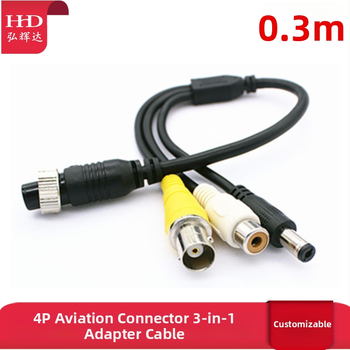 Adapter kabel DVR-u za nadzor u vozilu s avionskim konektorom: BNC ženski, RCA ženski i DC muški