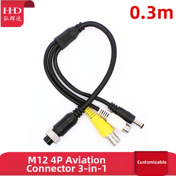 Adapter kabel DVR-u za nadzor u vozilu s avionskim konektorom: BNC ženski, RCA ženski i DC muški