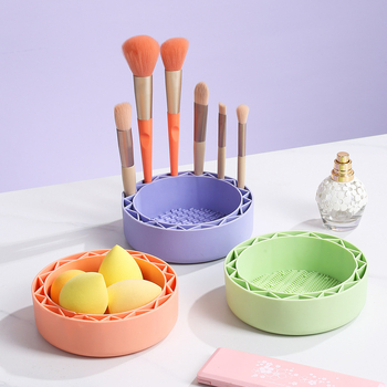 Soft géles sminkecset-tisztító mosóedény porpúderhez és beauty egghez, 500 ml, hordozható, kímélő a szálakhoz