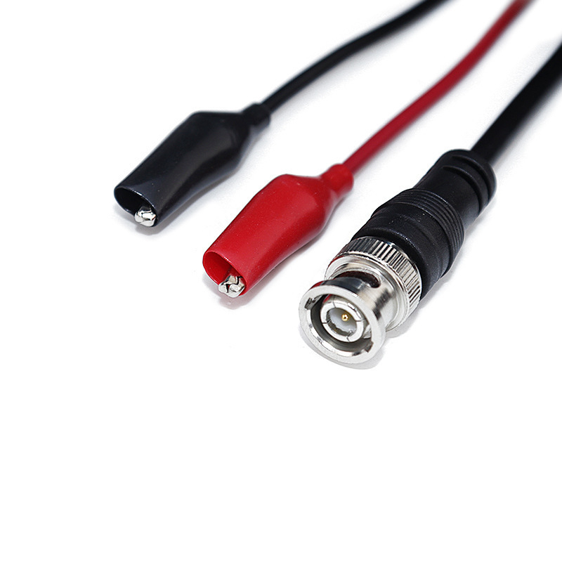 Cablu de test semnal BNC la clemă aligator pentru sondă osciloscop cu două cleme | înveliș PVC