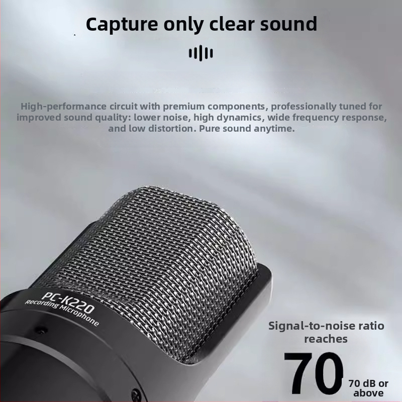 Takstar/Victory PC-K220 kondenzátorový mikrofón pre živé vysielanie a počítačové karaoke, model PC-K220, vydanie 2018