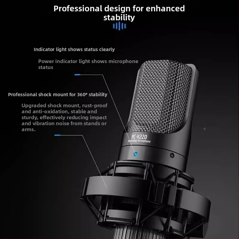 Takstar/Victory PC-K220 kondenzátorový mikrofón pre živé vysielanie a počítačové karaoke, model PC-K220, vydanie 2018