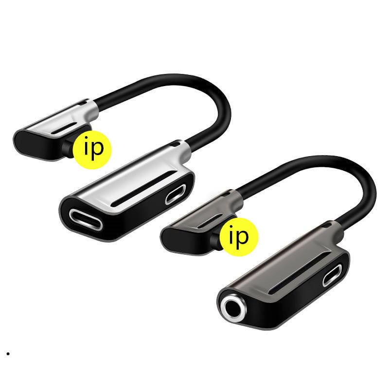 Αντάπτορας ήχου Lightning σε 3,5 mm, 2-σε-1, κράμα ψευδάργύρου, γωνιακή υποδοχή, συμβατός με iPhone 7/8/X/11/12