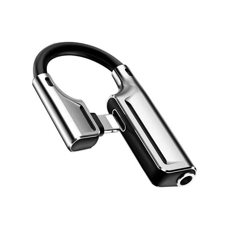 Αντάπτορας ήχου Lightning σε 3,5 mm, 2-σε-1, κράμα ψευδάργύρου, γωνιακή υποδοχή, συμβατός με iPhone 7/8/X/11/12