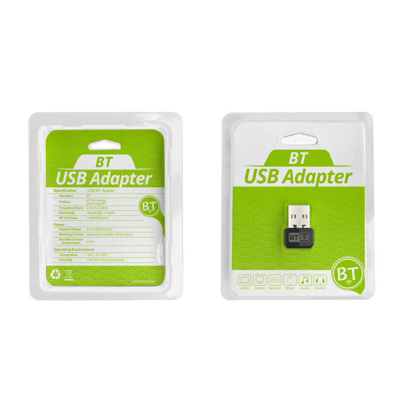 BT53 USB Bluetooth Audio Pošiljatelj/Prijemnik – USB Sučelje, Bluetooth 5.3, Brzina prijenosa 3 Mbps, Doseg 10 m, Plug‑and‑Play