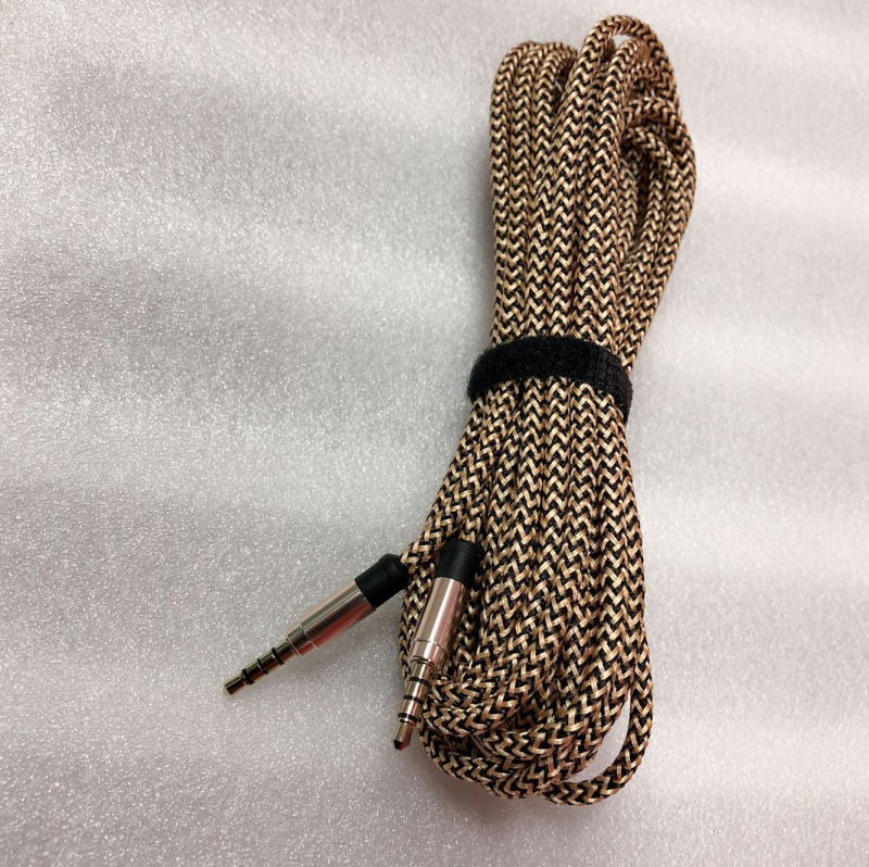 Cablu audio împletit cu Velcro, învelitoare din nailon, conectori 3,5 mm bărbați la 3,5 mm bărbați, nucleu CCA, conductor din aliaj, BV certificat